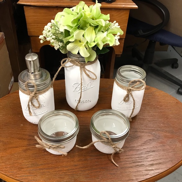 Other - 🔥🔥FINAL PRICE.🔥🔥5 Piece Handmade Mason Jar Set